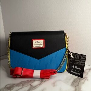 Loungefly Exclusive Chip and Dale Rescue Rangers Disney Black Blue Crossbody Bag